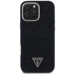 Case Guess Denim Triangle Logo MagSafe  for iPhone 16 Pro Max black - imagine 3
