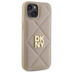 DKNY DKHCP14SPQDSLE iPhone 14 6.1" beige Quilted Stack Logo - imagine 4