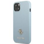 Guess GUHCP13MPS4MB iPhone 13 / 14 / 15 6.1" blue hardcase Saffiano 4G Small Metal Logo - imagine 2
