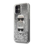 Karl Lagerfeld KLHCN61KCGLSL iPhone 11 6,1" / Xr hardcase silver Glitter Karl&Choupette - imagine 2