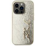 Case Karl Lagerfeld Wrinkled Metal Signature for iPhone 15 Pro gold - imagine 3