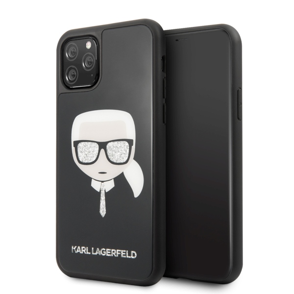 cps-24b092526e2119fbdc864bc9c74e0776-2025-12-06-17-07-01 Karl Lagerfeld KLHCN58DLHBK iPhone 11Pro black Iconic Glitter Karl`s Head - imagine 1