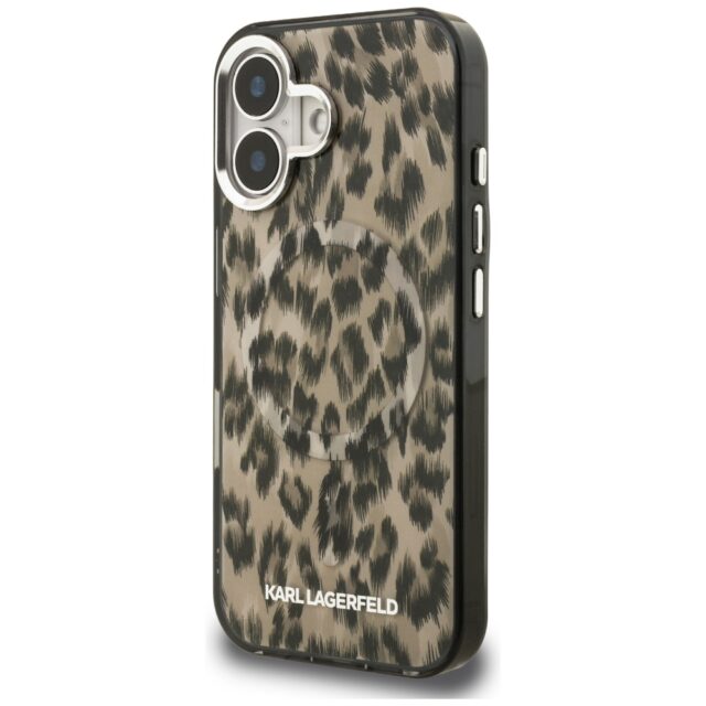 Case Karl Lagerfeld IML Leopard Pattern  MagSafe for iPhone 16 brown - imagine 2