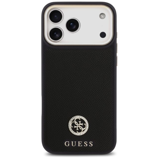 Case Guess Grained Strass Logo MagSafe for iPhone 17 Pro Max black - imagine 3