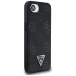 Case Guess Grained Hot Stamp Peony Triangle Logo MagSafe for iPhone 16e black - imagine 4