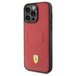 Ferrari FEHMP15LPTER iPhone 15 Pro 6.1" red hardcase Carbon Metal Logo MagSafe - imagine 2