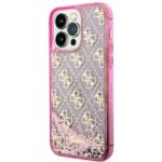 Guess GUHCP14LLC4PSGP iPhone 14 Pro 6.1" pink hardcase Liquid Glitter 4G Transculent - imagine 2