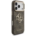 Guess 4G Big 4G Classic Logo Big Strap Metal Buttons Case for iPhone 17 Pro Brown - imagine 4