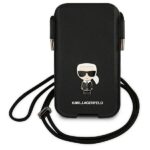 Karl Lagerfeld Torebka KLHCP12MOPHKMK6,1" black hardcase Saffiano Ikonik Karl`s - imagine 2