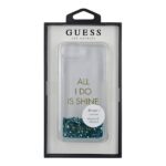 Guess GUHCP7GLUQBL iPhone 6/7/8/SE 2020 / SE 2022 blue hard case Liquid Glitter Party - imagine 4