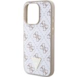 Guess GUHCP15XPG4GPH iPhone 15 Pro Max 6.7"white hardcase 4G Triangle Metal Logo - imagine 6