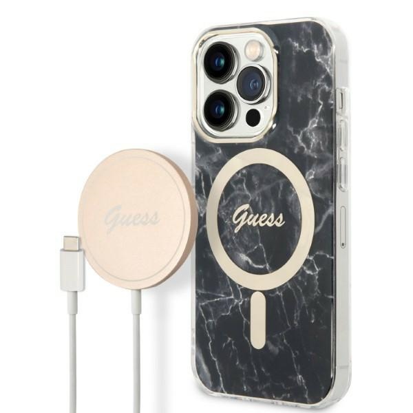 cps-2525ce38c03fddbc1ba6aee7b2bdcc20-2025-12-07-10-13-44 Guess Set GUBPP14XHMEACSK Case+ Charger iPhone 14 Pro Max 6,7" black hard case Marble MagSa - imagine 1