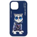Nimmy case iPhone 15 6.1" blue Glasses Cool Cat - imagine 4