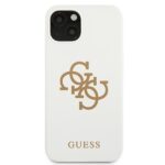 Guess GUHCP13MLS4GGWH iPhone 13/ 14 / 15 6,1" white hard case Silicone 4G Logo - imagine 3