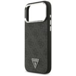 Case Guess 4G Triangle Logo MagSafe for iPhone 17 Pro Max black silver - imagine 6