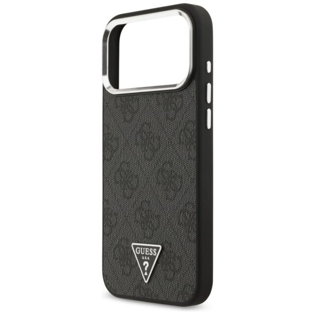 Case Guess 4G Triangle Logo MagSafe for iPhone 17 Pro Max black silver - imagine 6