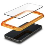 Spigen Alm Glass FC iPhone 15 6.1" 2 pcs tempered glass black frame AGL06906 - imagine 5