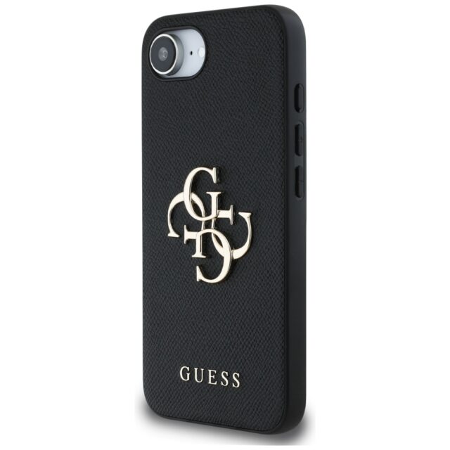 Case Guess Grained Big 4G Logo Small Classic Logo for iPhone 16e black - imagine 2