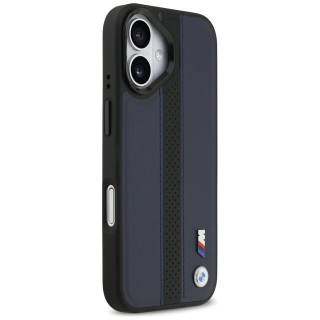 Case BMW M Perforated Stripe Logo MagSafe for iPhone 17 navy blue - imagine 4