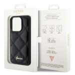 Guess GUHCP15LPSQSQSK iPhone 15 Pro 6.1" black hardcase Quilted Metal Logo - imagine 8