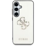 Case Guess Grained Big 4G Logo Small Classic Logo for Samsung Galaxy S25 beige - imagine 3