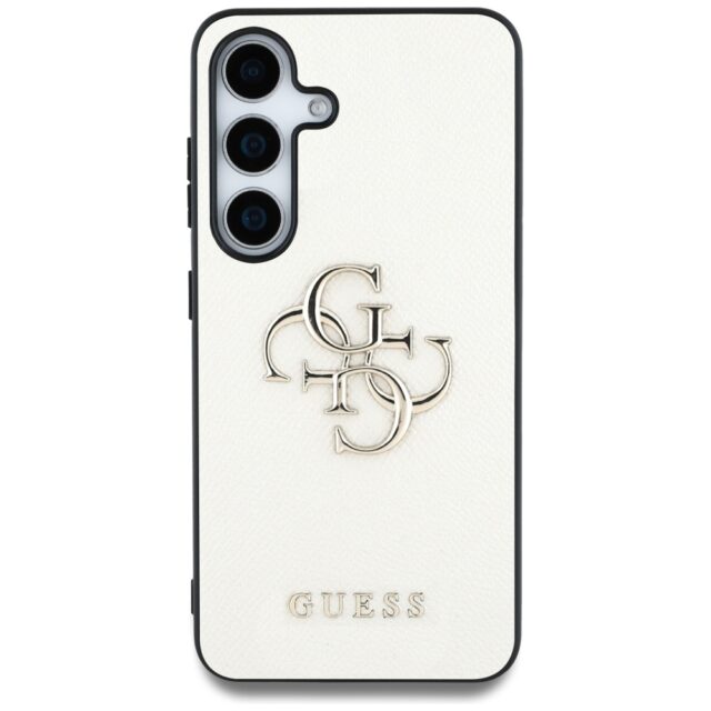 Case Guess Grained Big 4G Logo Small Classic Logo for Samsung Galaxy S25 beige - imagine 3