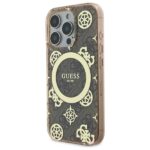 Guess GUHMP16LH4PYEEW iPhone 16 Pro 6.3" brown hardcase IML Peony On 4G Background MagSafe - imagine 2