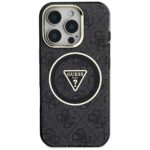 Case Guess IML Metal Glitter 4G Circle Triangle MagSafe for iPhone 16 Pro Max black - imagine 3