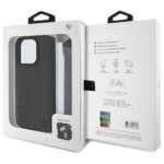 BMW BMHCP16L23RMRLK iPhone 16 Pro 6.3" black hardcase Signature Leather Wordmark Cord - imagine 7