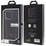 Audi Genuine Leather MagSafe iPhone 15 Pro 6.1" black-red hardcase AU-TPUPCMIP15P-R8/ - imagine 10