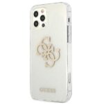 Guess GUHCP12MPCUGL4GTR iPhone 12/12 Pro 6,1" transparent hard case Glitter 4G Big Logo - imagine 2