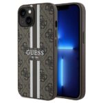 Guess GUHMP15SP4RPSW iPhone 15 / 14 / 13 6.1" brown hardcase 4G Printed Stripes MagSafe