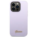 Guess GUHCP14LSLSMU iPhone 14 Pro 6,1" purple hard case Silicone Vintage Gold Logo - imagine 3