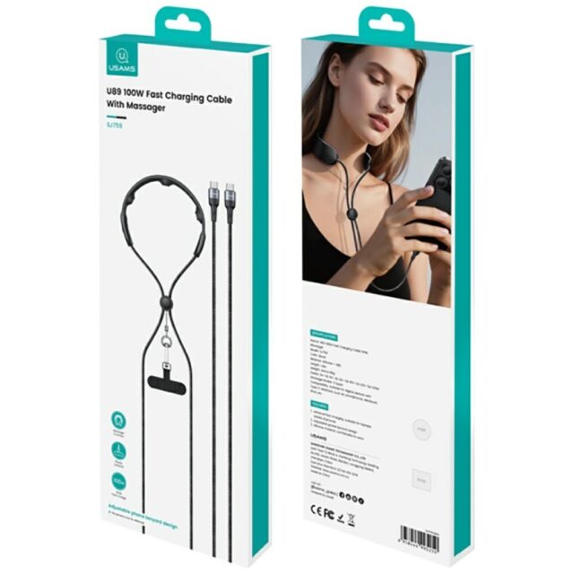 Cable USAMS SJ759 U89 100W Fast Charging with massager black - imagine 9