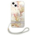 Guess GUOHCP14MHFLSU iPhone 14 Plus / 15 Plus 6.7" purple hardcase Flower Strap - imagine 2