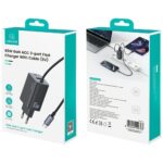 USAMS JC Series CC266 65W GaN Fast Charger 2xUSB-C 1xUSB-A Black - imagine 9