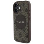 Case Guess 4G Circle Classic Logo MagSafe for iPhone 16 brown - imagine 2