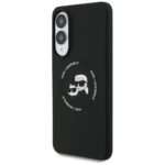 Case Karl Lagerfeld Silicone Double Heads And Circle MagSafe for Samsung Galaxy S25 Edge black - imagine 2