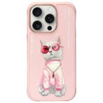Nimmy case iPhone 16 Pro 6.3" pink Glasses Cool Cat