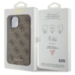Guess GUHCP15SG4GFBR iPhone 15 / 14 / 13 6.1" brown hard case 4G Metal Gold Logo - imagine 8