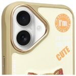 Nimmy case iPhone 16 6.1" khaki Cool&Cute 2.0 Cat - imagine 3