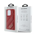 Karl Lagerfeld KLHCP15XPQDSMGR iPhone 15 Pro Max 6.7" red hardcase Diagonal Quilted Script - imagine 8