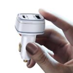 USAMS Car Charger 1xUSB + 1xUSB-C C24 120W (only head) Fast Charge white CC142TC02 (US-CC142) - imagine 3
