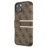 Guess GUBKP13M4GDBR iPhone 13/ 14 / 15 6,1" brown book 4G Stripe - imagine 4