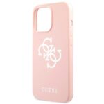 Guess GUHCP13LLS4GWPI iPhone 13 Pro / 13 6,1" pink hard case Silicone 4G Logo - imagine 6