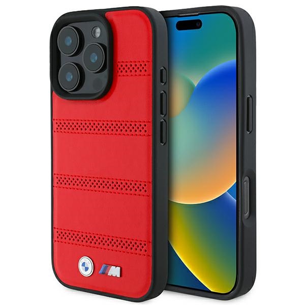 cps-26ff15c50824587c89de1294b86e7984-2025-12-06-01-12-30 BMW BMHMP16L23PUSPR iPhone 16 Pro 6.3" red hardcase M Perforated And Stitched Line MagSafe - imagine 1