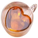 Extralink Home Heart-Shaped Love Mug, Double-Walled Heat-Resistant Glass Cup 250ml
