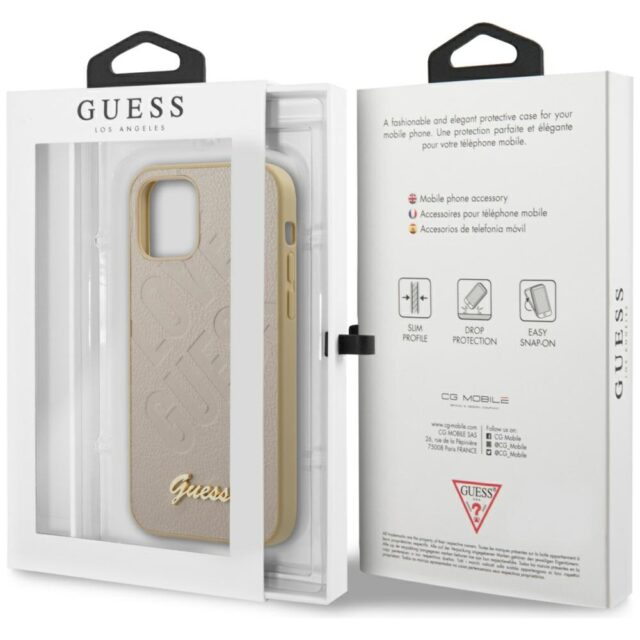 Guess GUHCP12SPUILGLG iPhone 12 mini 5,4" gold hardcase Iridescent Love Script Gold Logo - imagine 8