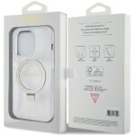 Guess GUHMP15LHRSGSD iPhone 15 Pro 6.1" transparent hardcase Ring Stand Script Glitter - imagine 8