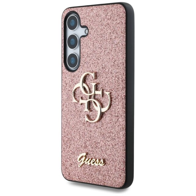 Case Guess Fixed Glitter Big 4G Metal Logo to Samsung Galaxy S25 Plus pink - imagine 2